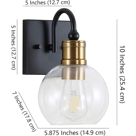 JONATHAN Y Marais Vanity Light Iron Glass Rustic Industrial Bohemian JYL3526A - Picture 5 of 14